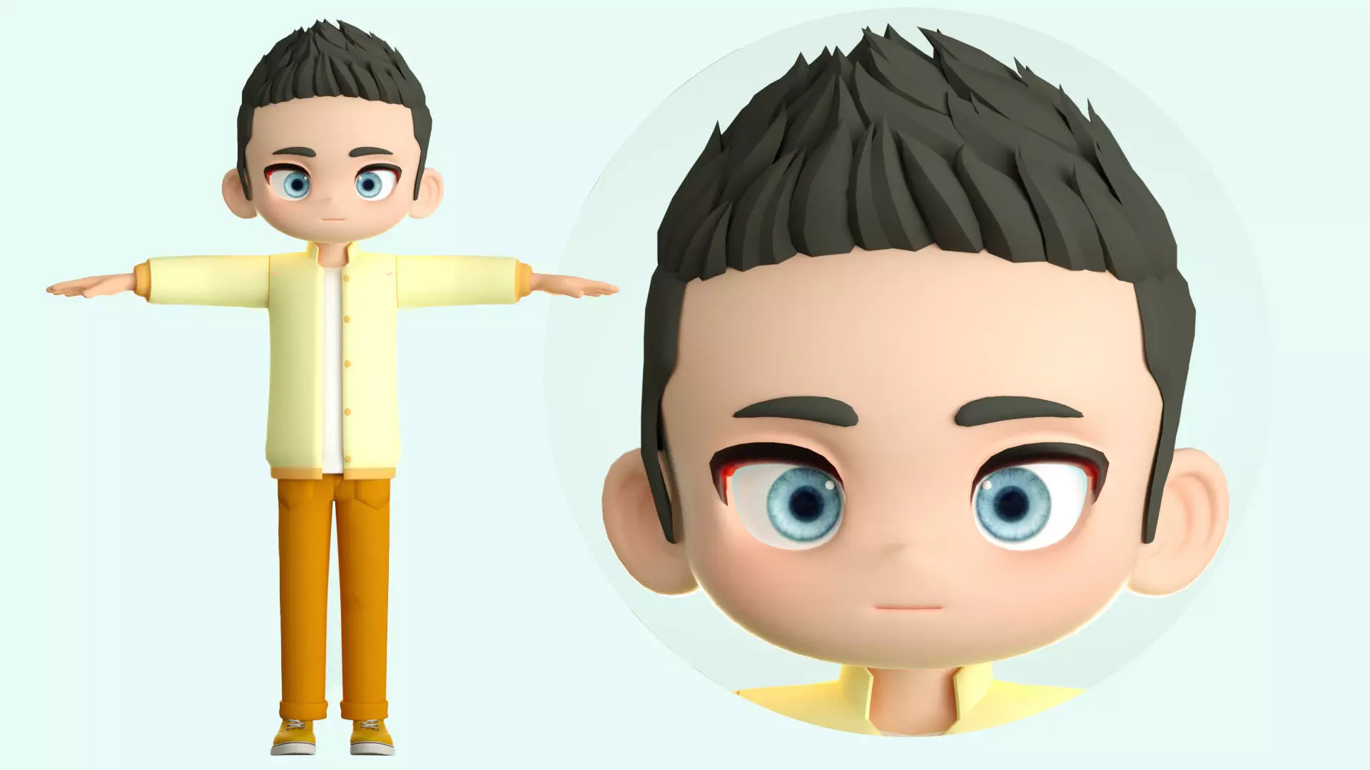 cartoon boy man teenager youth kid student bad apprentice ip c4d 3D ...