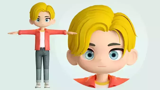 cartoon boy teenager youth kid student handsome