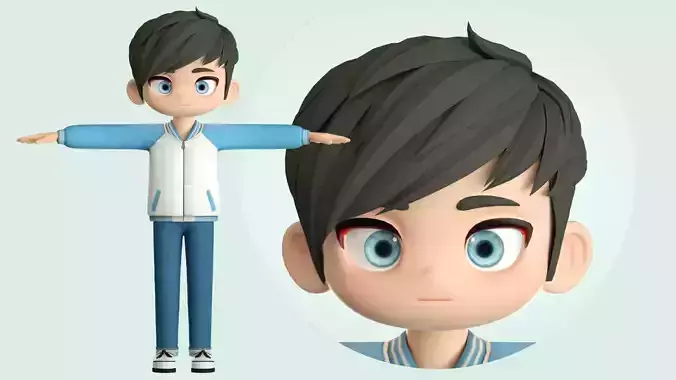 cartoon boy student child teenager youth 