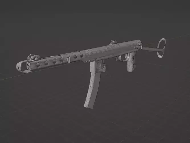PPSH 42 Low-poly 3D model