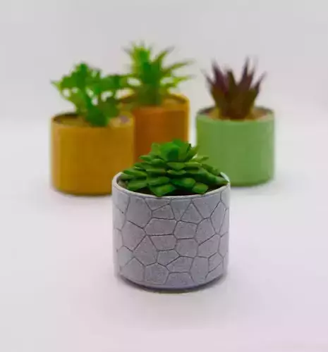 Vase 3 - curved Stone Pattern