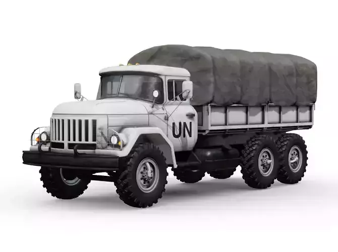 UN Supply Truck Low-poly 3D model