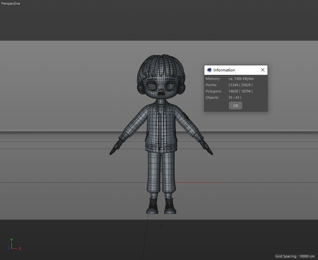 cartoon boy teenager youth student child 3D model_16