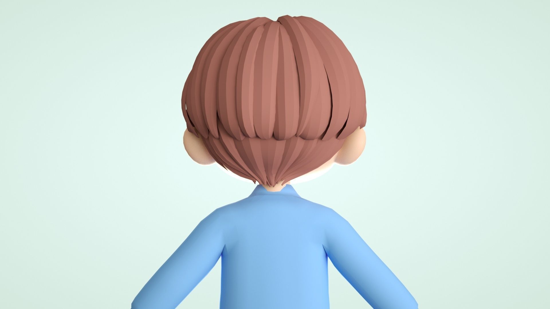 cartoon boy teenager youth student child 3D model_6