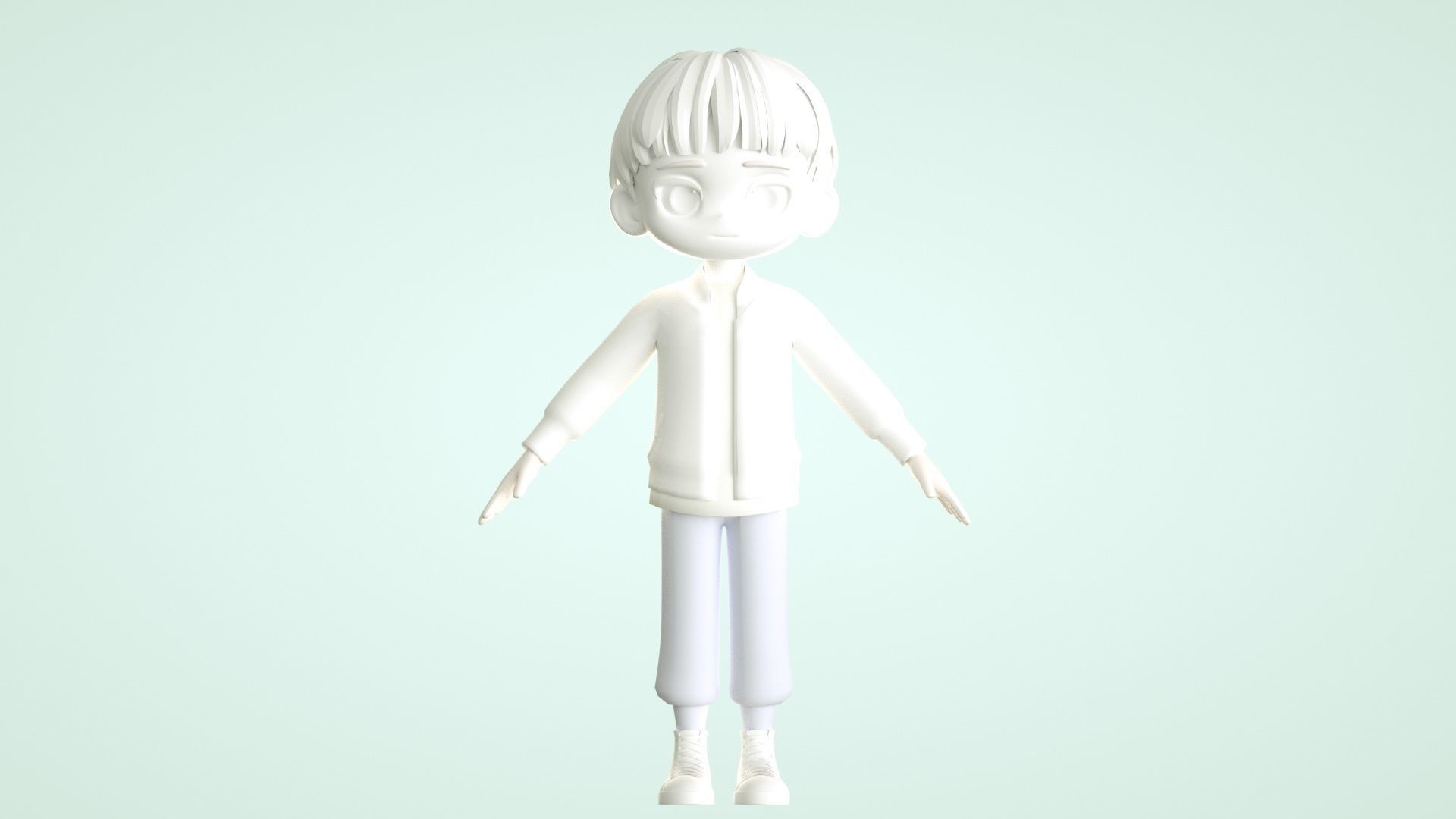 cartoon boy teenager youth student child 3D model_10