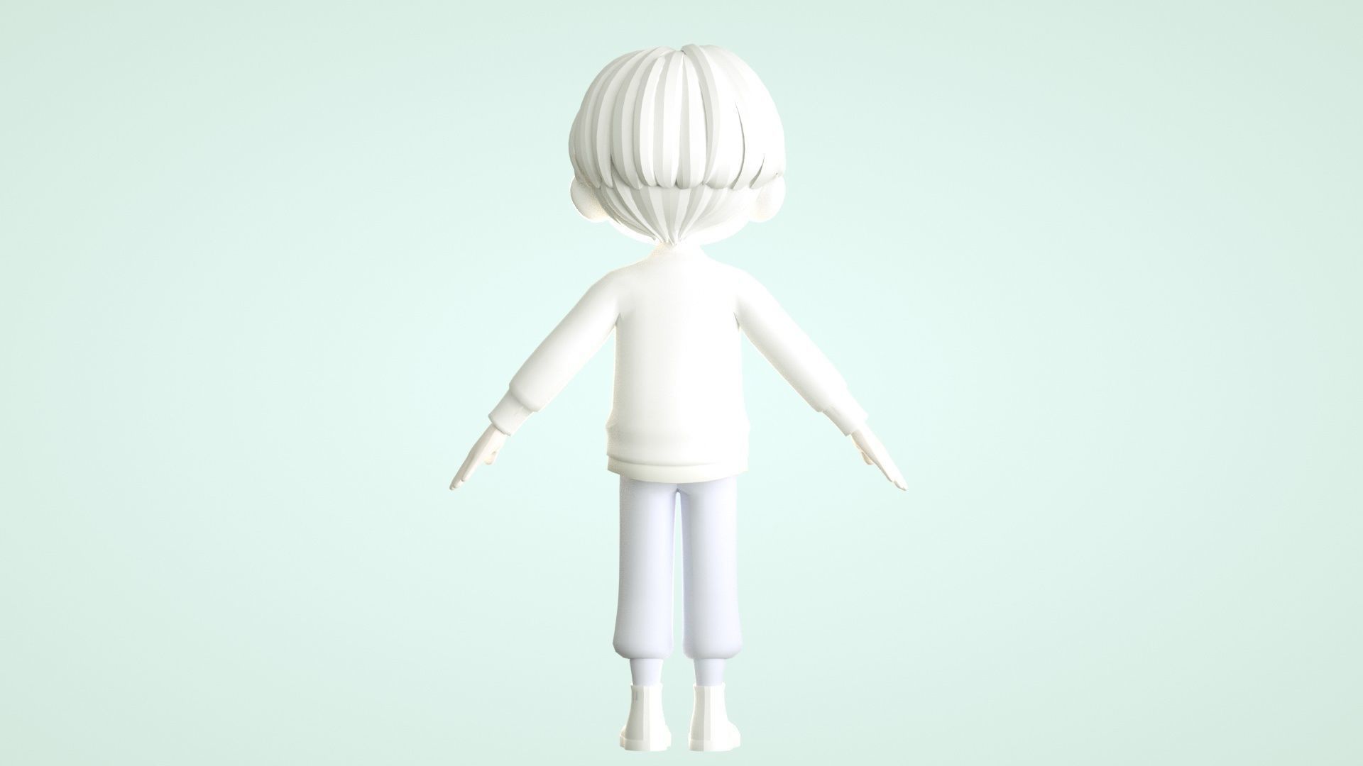 cartoon boy teenager youth student child 3D model_12
