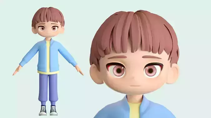 cartoon boy teenager youth student child