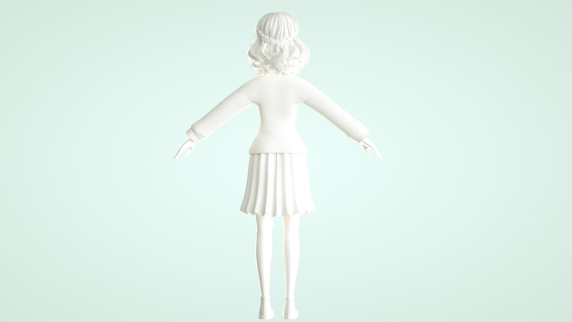 cartoon girl woman teenage beauty ip c4d 3D model_13