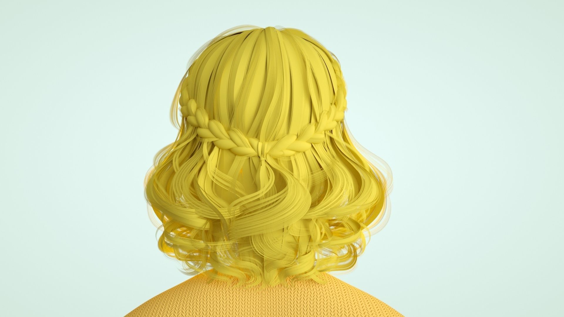 cartoon girl woman teenage beauty ip c4d 3D model_3