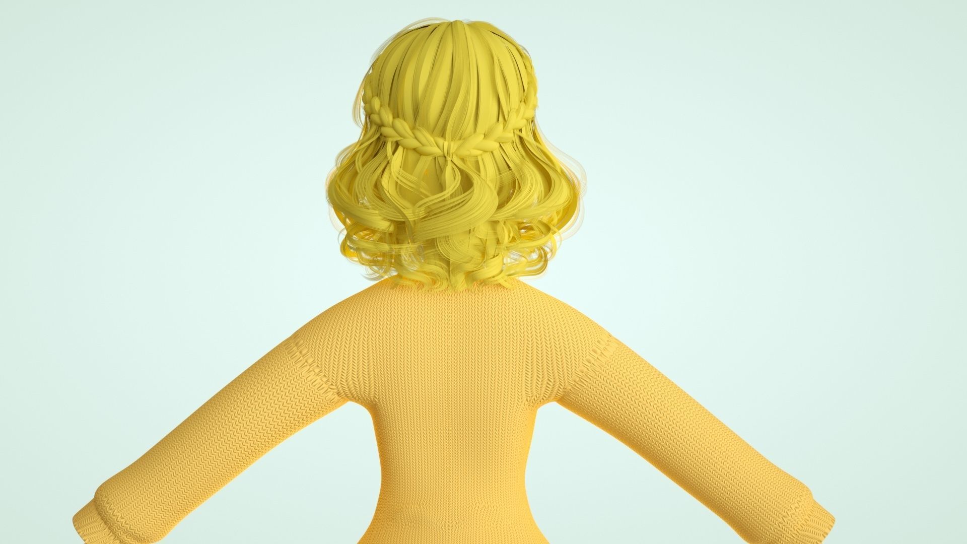 cartoon girl woman teenage beauty ip c4d 3D model_6