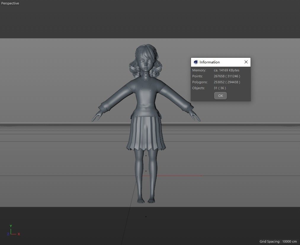 cartoon girl woman teenage beauty ip c4d 3D model_16