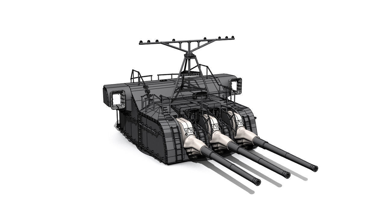 YAMATO 1550 mm  NENDO SHIKI gun 3D print model_6