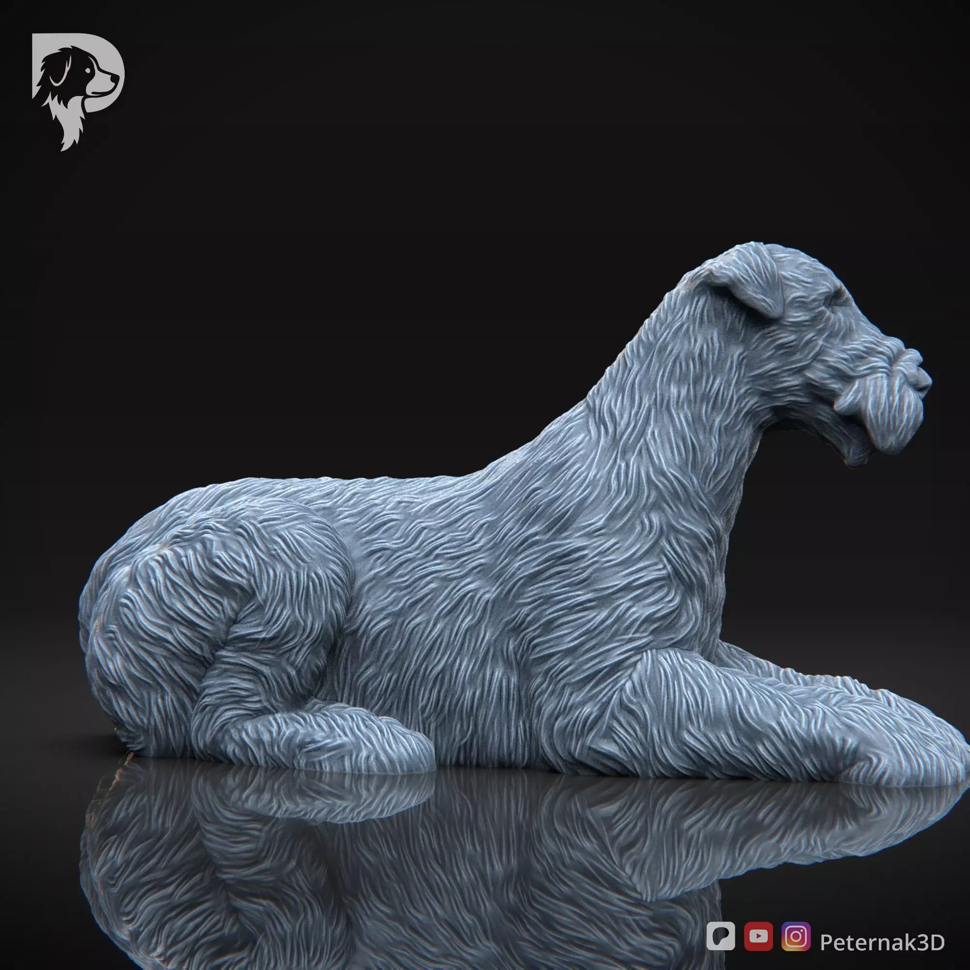 Dog 3D Print Model Airedale Terrier Pose 08 Print Ready STL 3D print model_2
