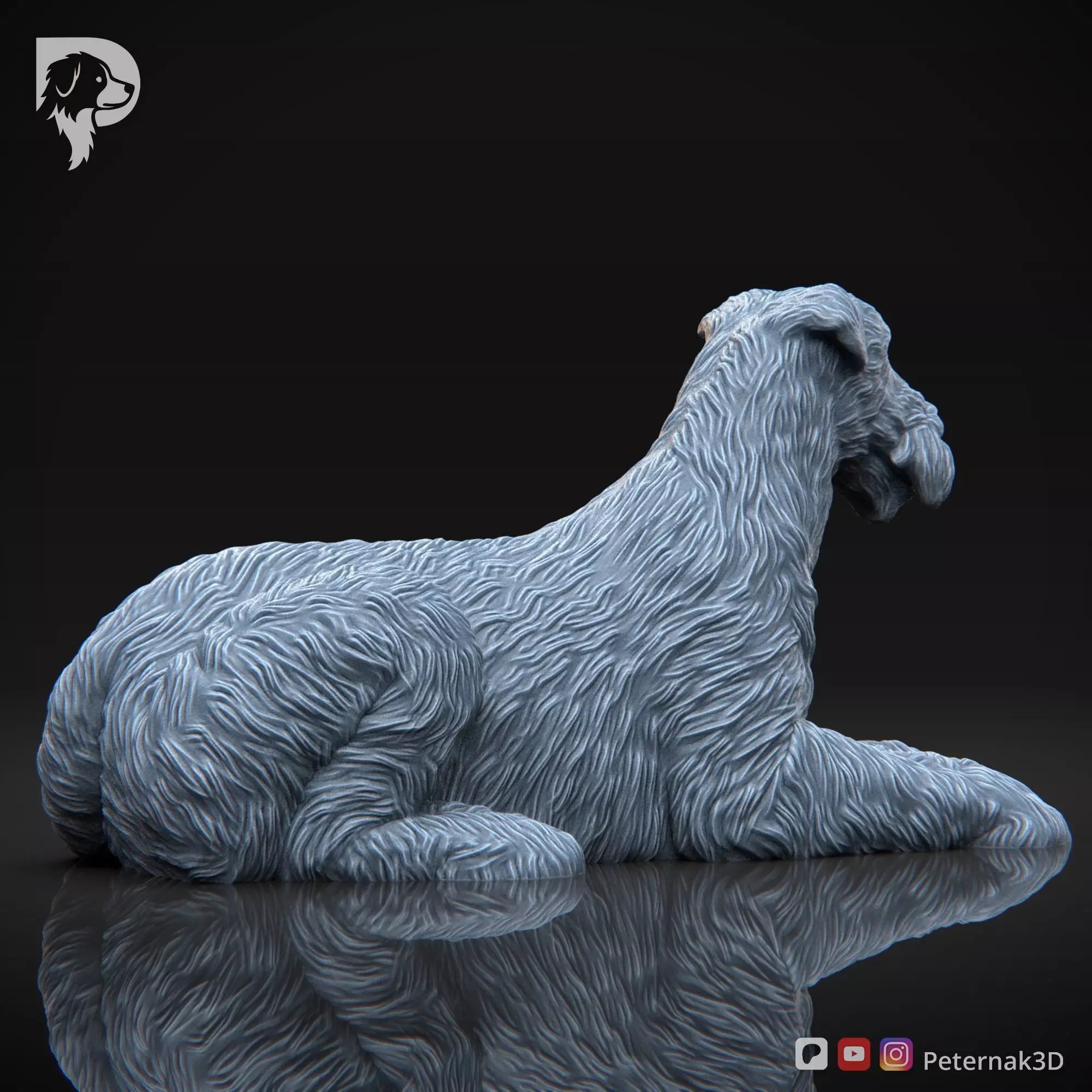 Dog 3D Print Model Airedale Terrier Pose 08 Print Ready STL 3D print model_6
