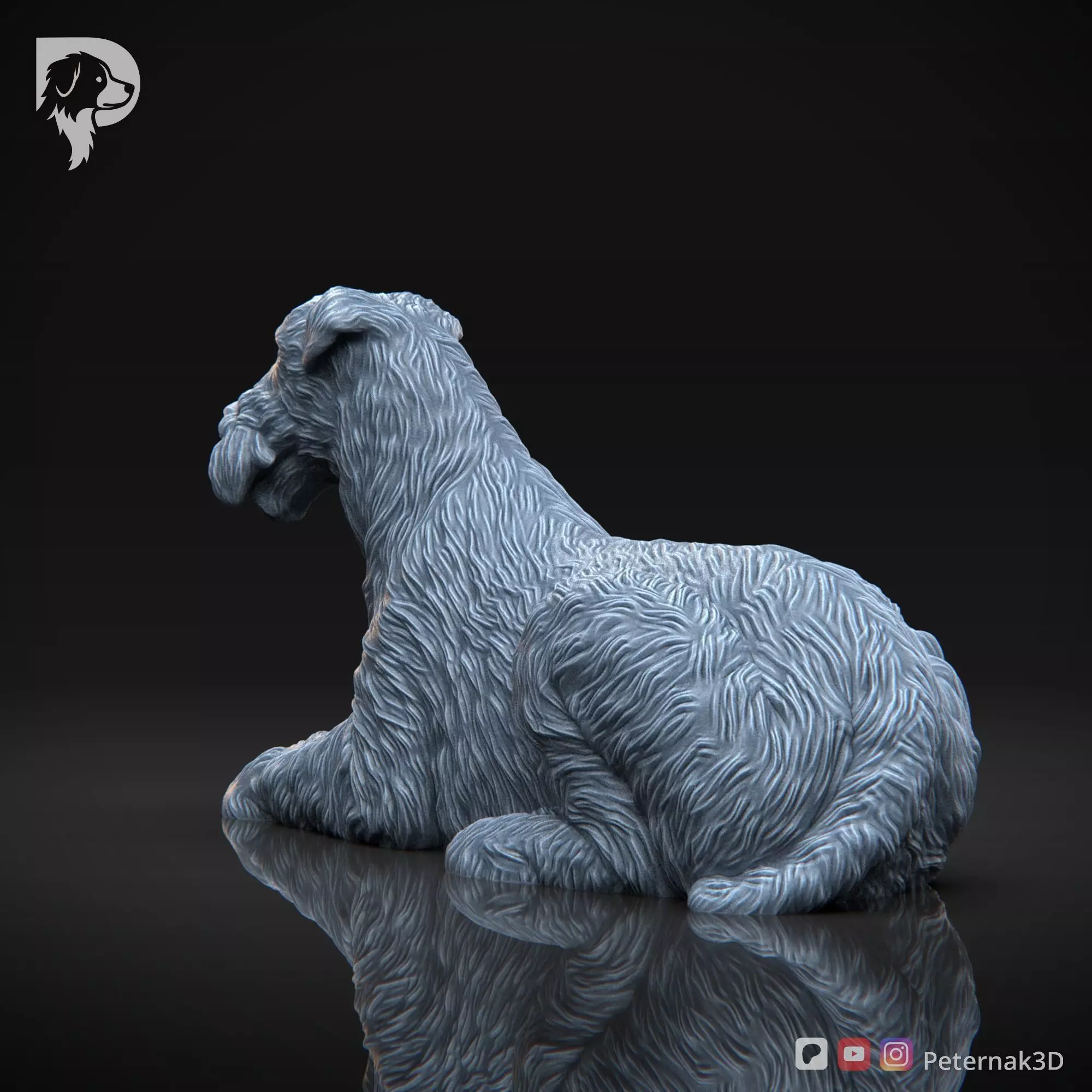 Dog 3D Print Model Airedale Terrier Pose 08 Print Ready STL 3D print model_9