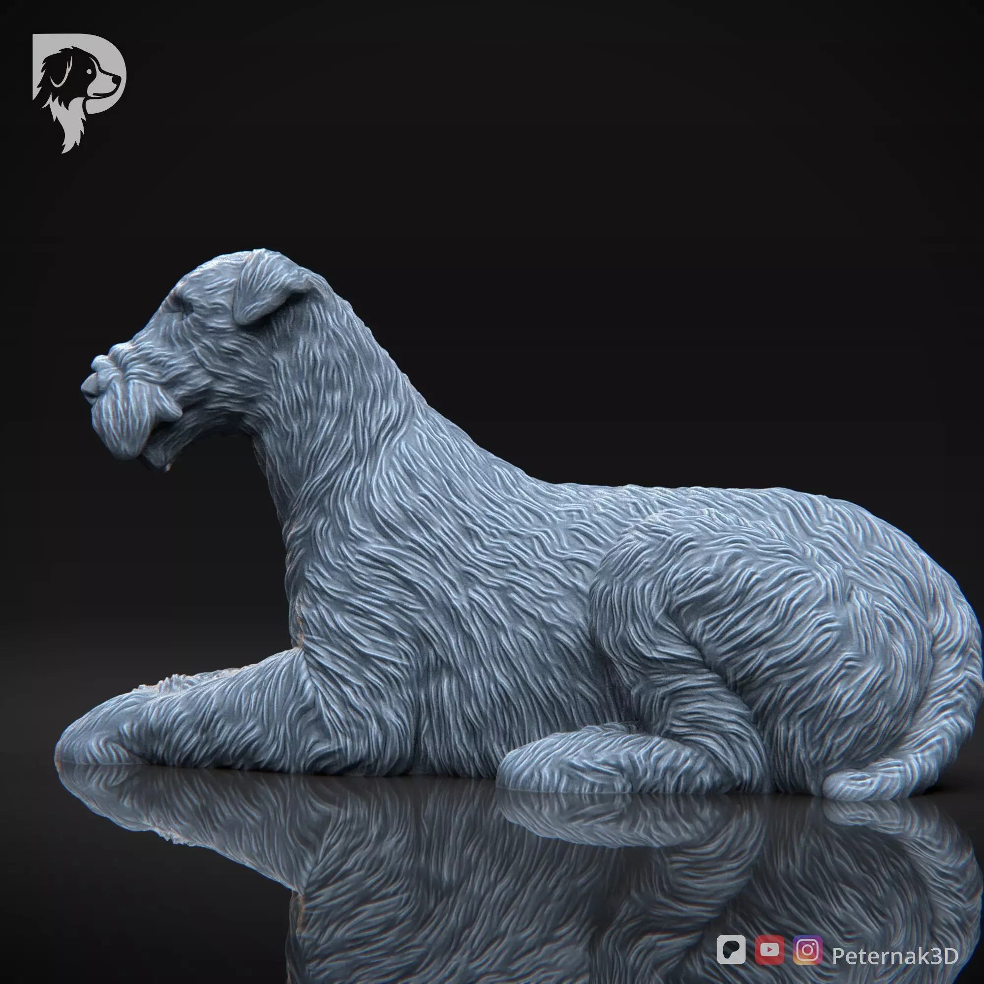 Dog 3D Print Model Airedale Terrier Pose 08 Print Ready STL 3D print model_10