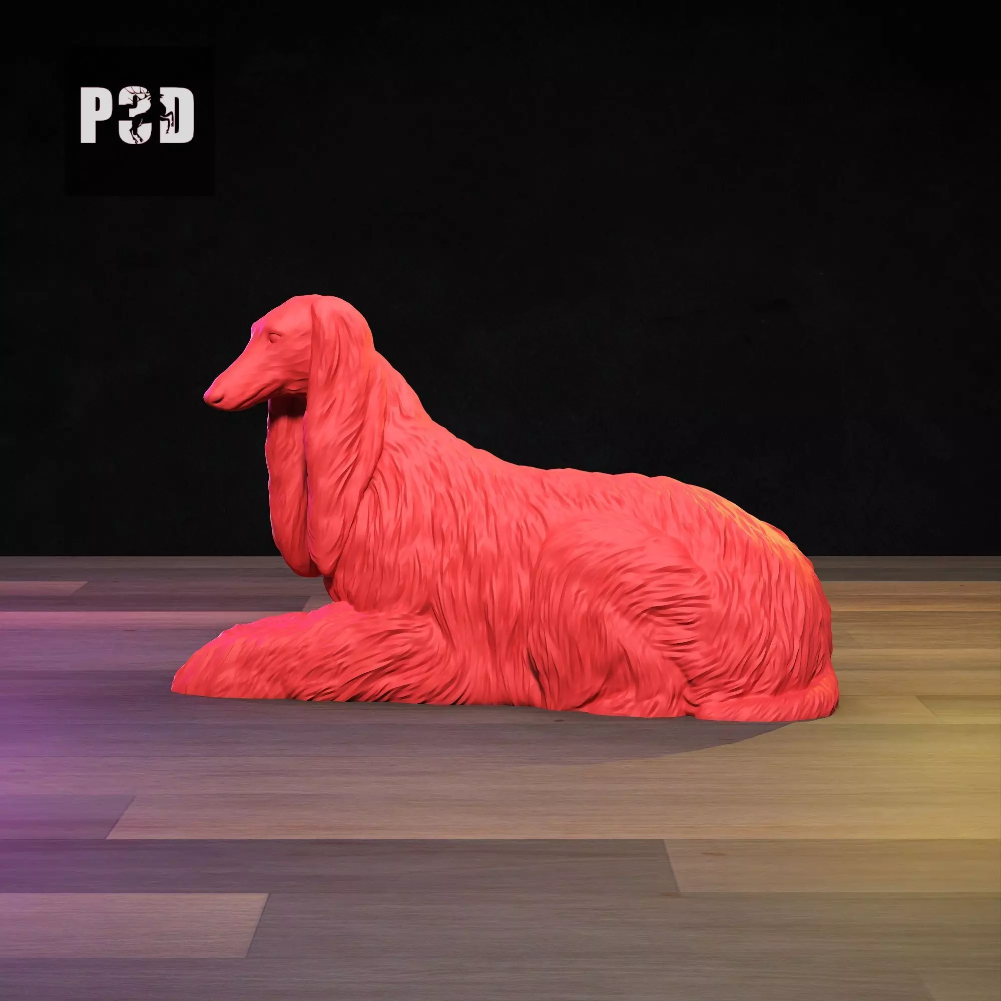 Afghan Hound 3D Print Model Pose 08 3D print model_7