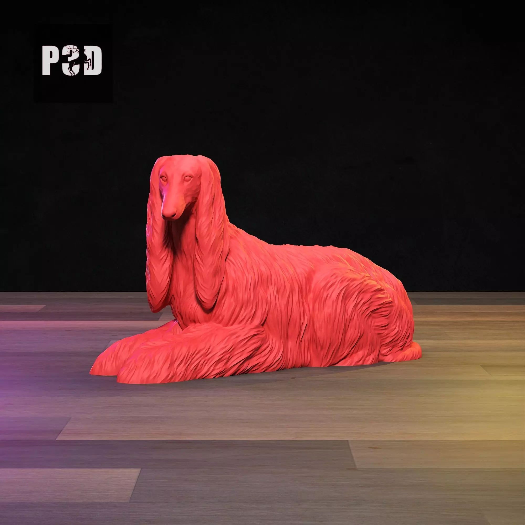Afghan Hound 3D Print Model Pose 08 3D print model_4