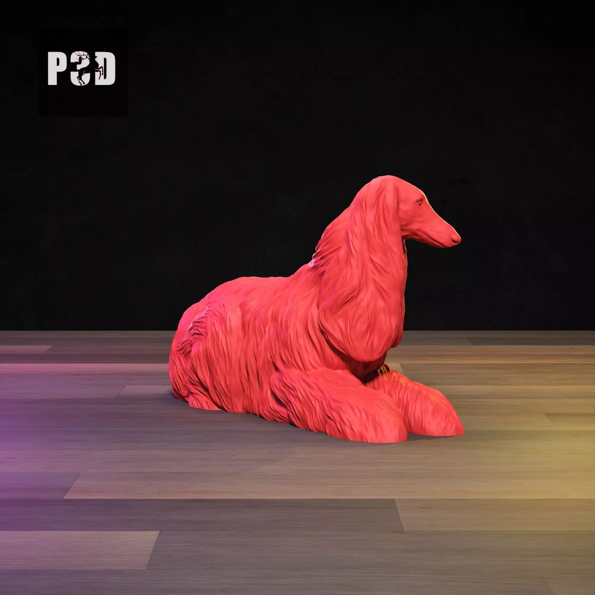 Afghan Hound 3D Print Model Pose 08 3D print model_0