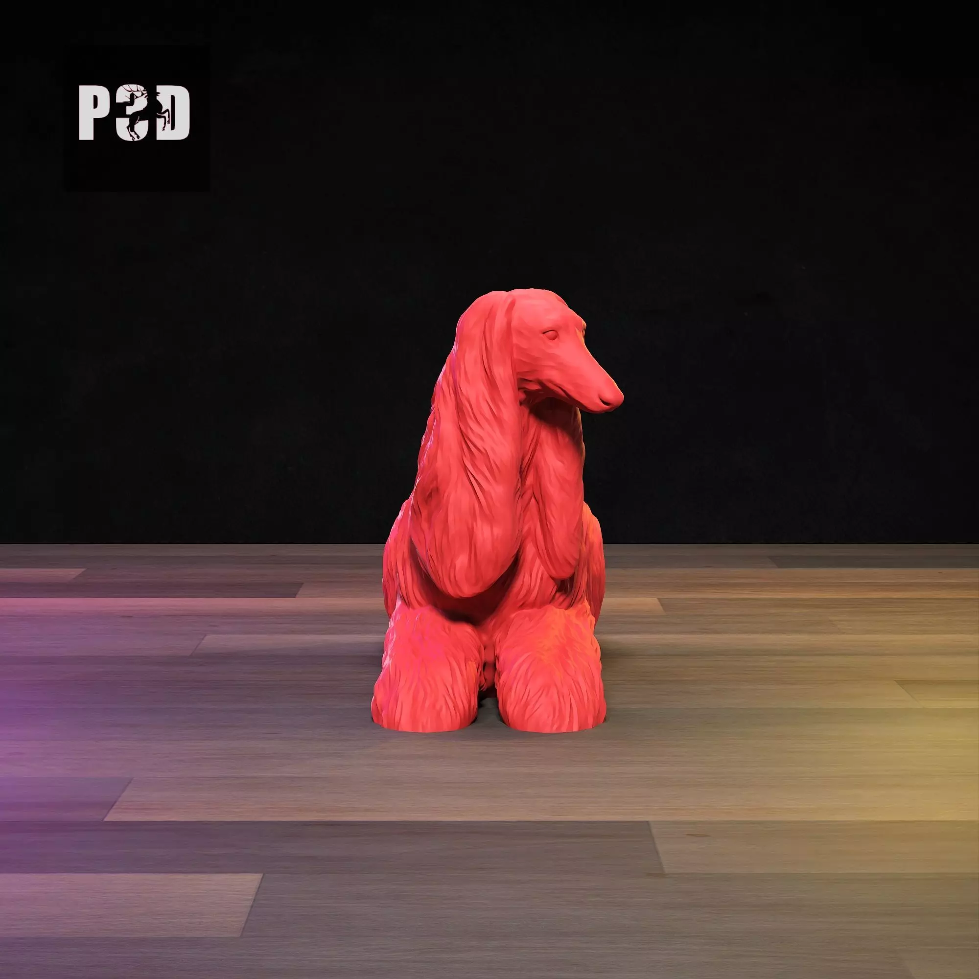Afghan Hound 3D Print Model Pose 08 3D print model_6