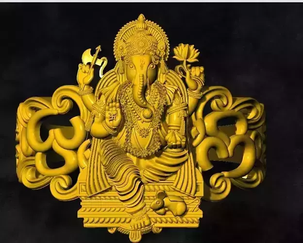 ganesh om ring gold silver ganapathi 