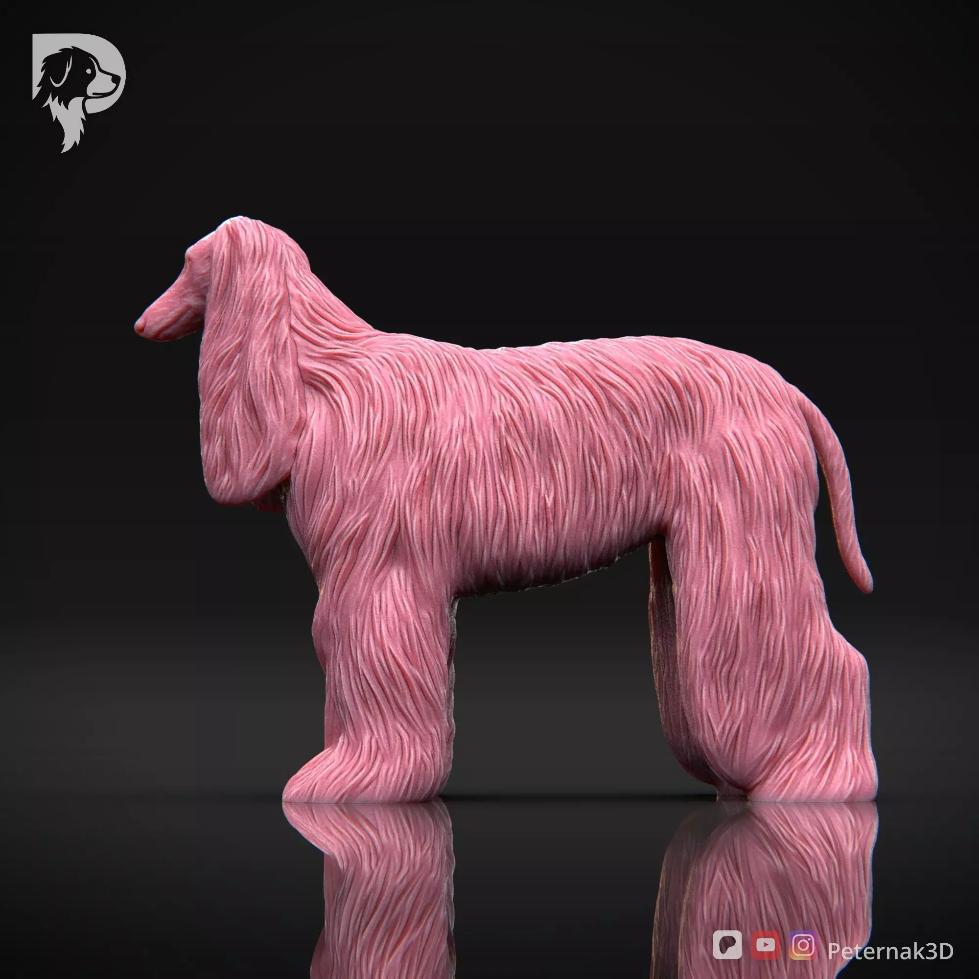 Dog 3D Print Model Afghan Hound Pose 03 Print Ready STL 3D print model_8
