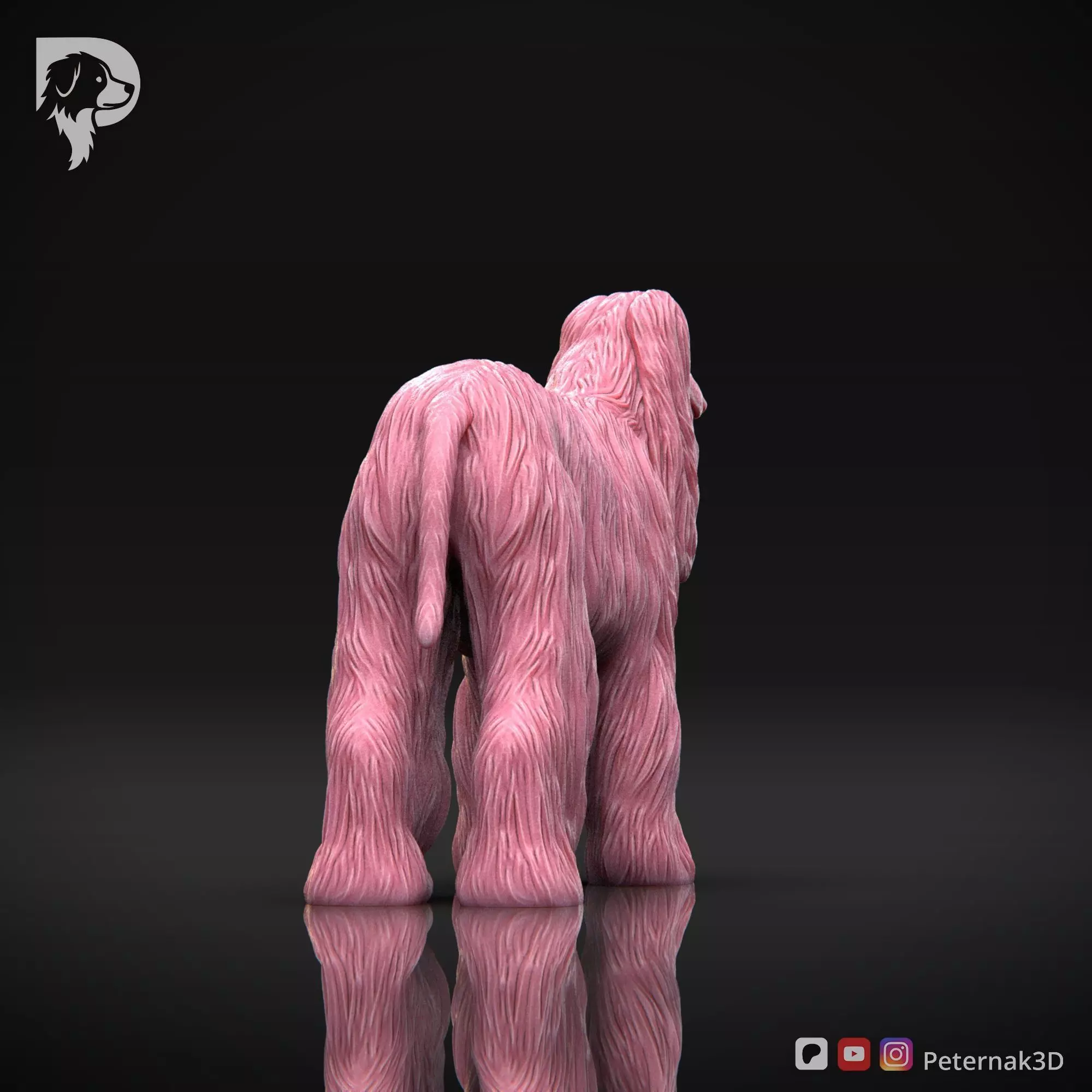 Dog 3D Print Model Afghan Hound Pose 03 Print Ready STL 3D print model_10