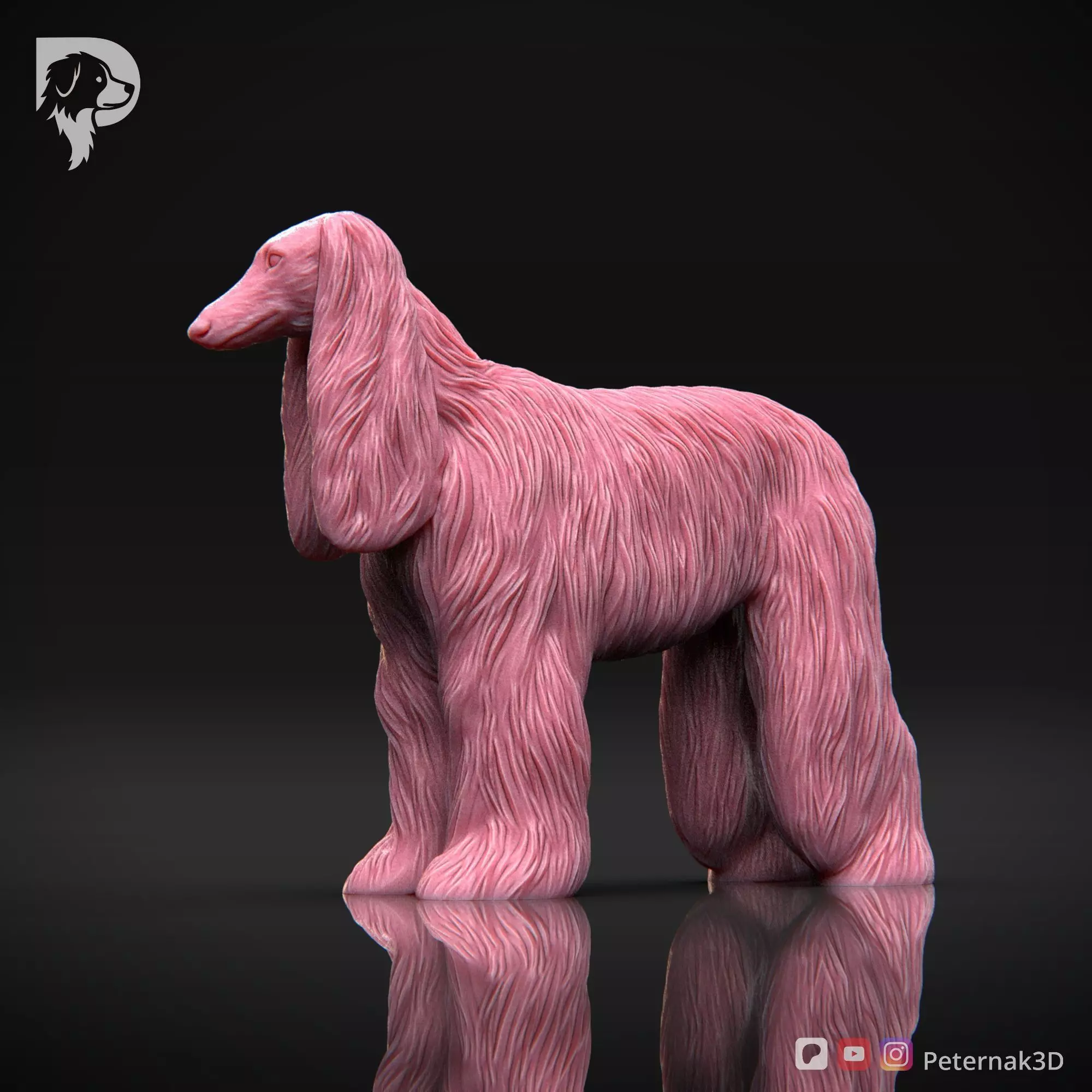 Dog 3D Print Model Afghan Hound Pose 03 Print Ready STL 3D print model_9