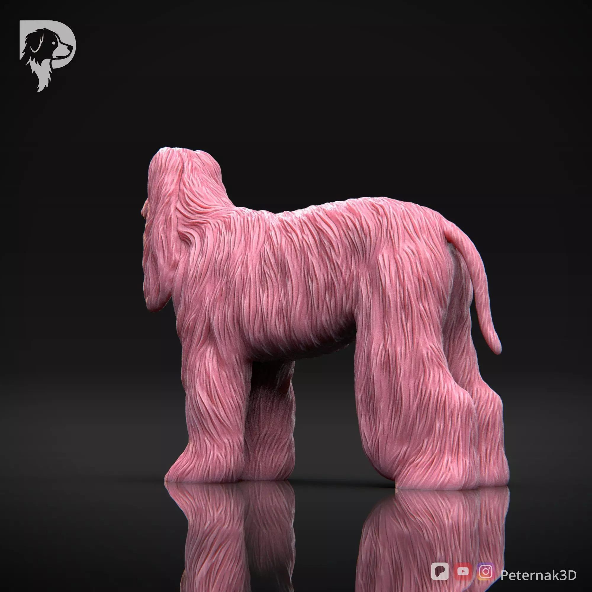 Dog 3D Print Model Afghan Hound Pose 03 Print Ready STL 3D print model_7