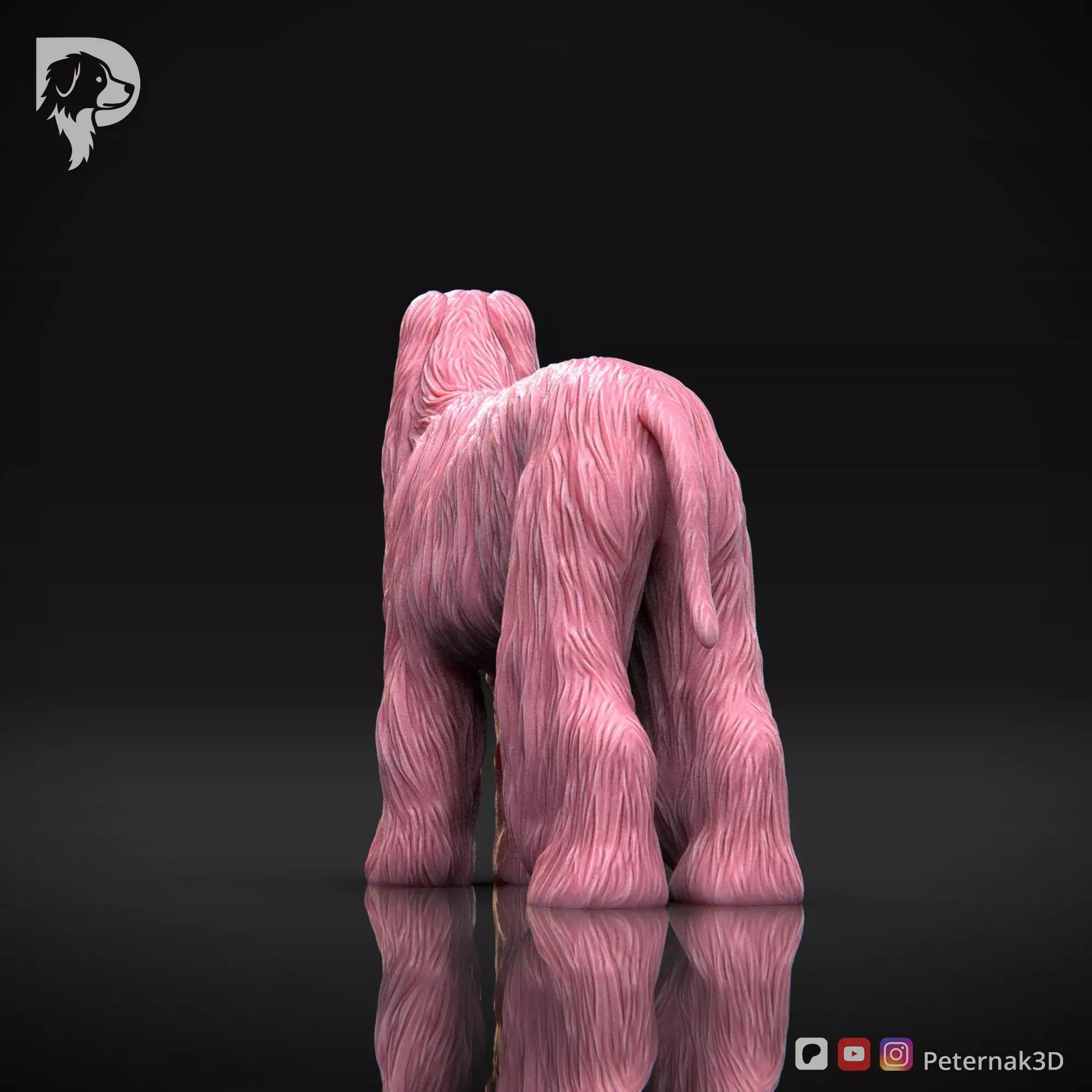 Dog 3D Print Model Afghan Hound Pose 03 Print Ready STL 3D print model_11