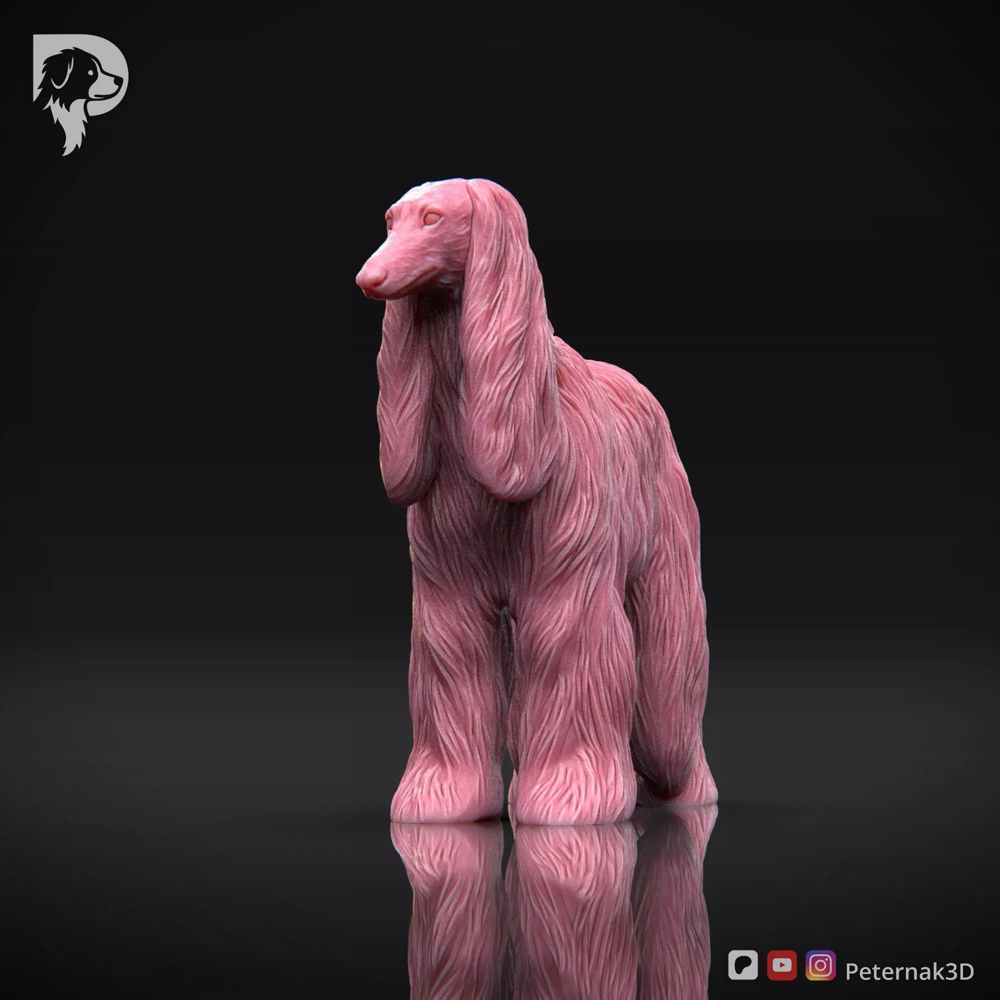 Dog 3D Print Model Afghan Hound Pose 03 Print Ready STL 3D print model_6