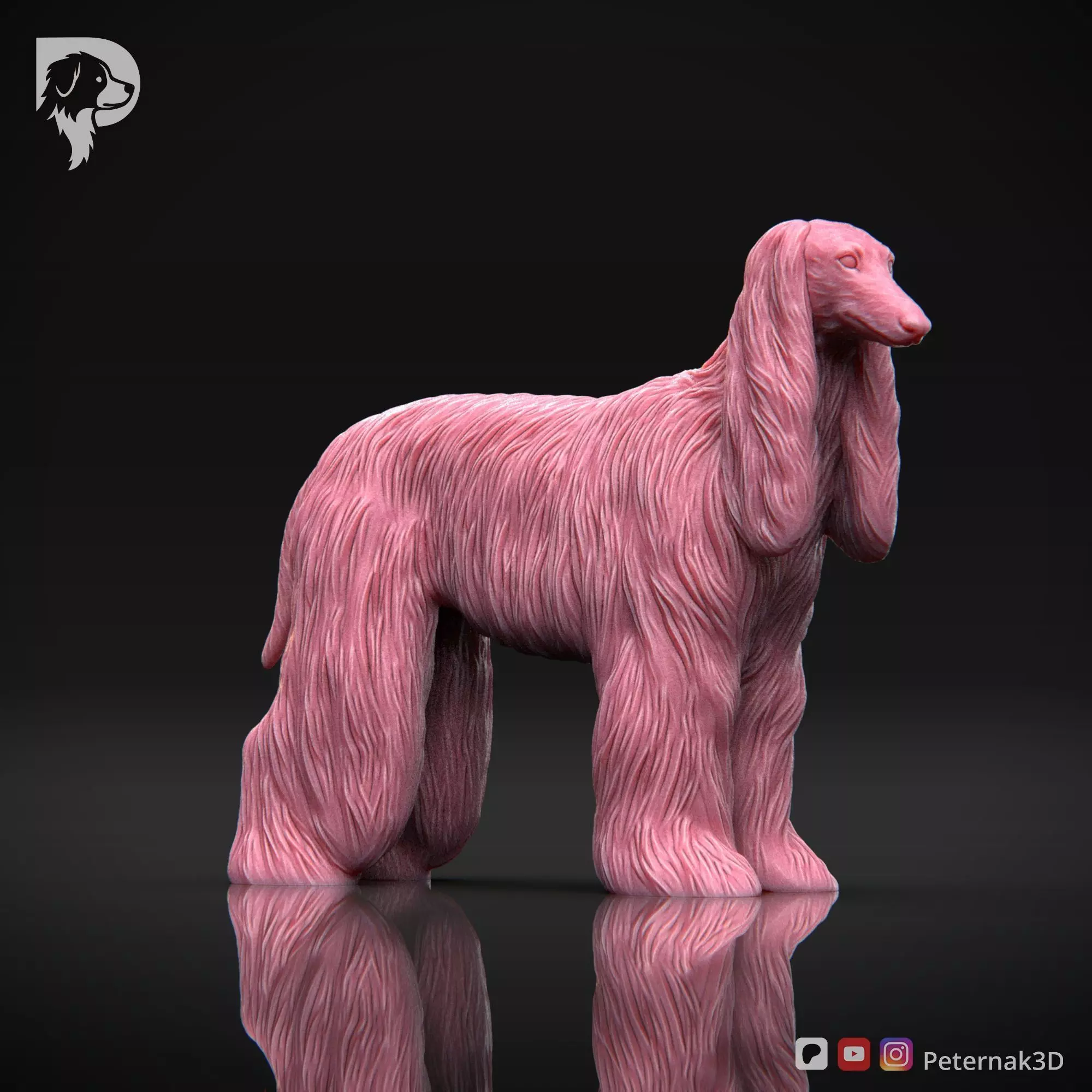 Dog 3D Print Model Afghan Hound Pose 03 Print Ready STL 3D print model_2