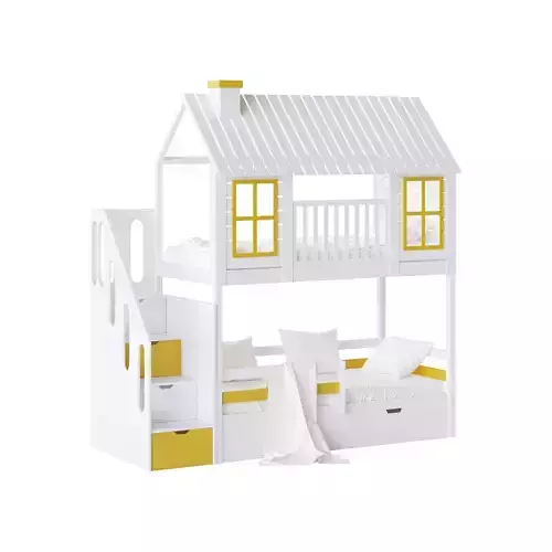 Childrens bunk bed Tora - Solid Beech