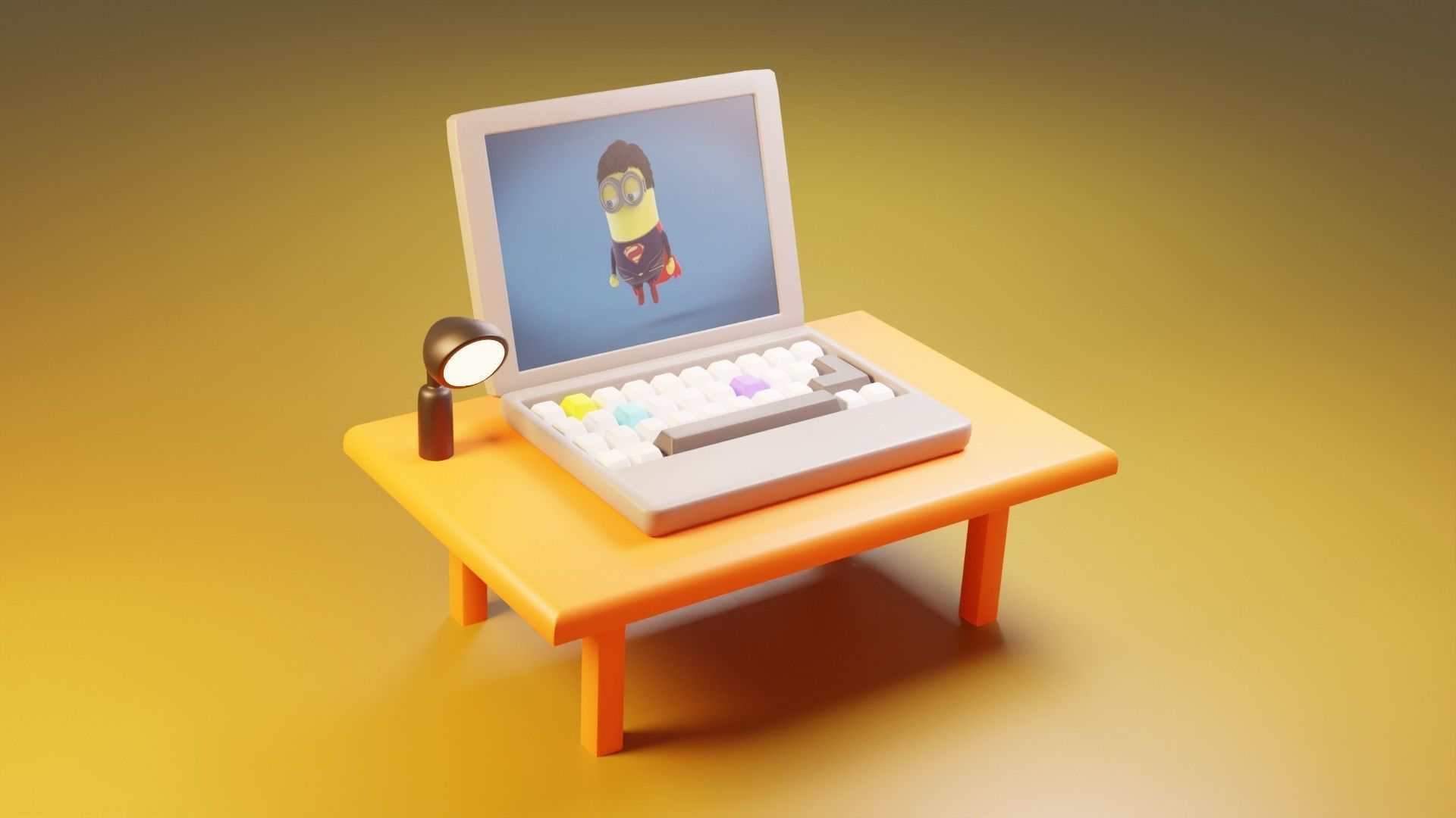 3d Low poly laptop animation Low-poly 3D model_4