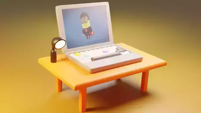3d Low poly laptop animation Low-poly 3D model 3d Low poly laptop animation Low-poly 3D model