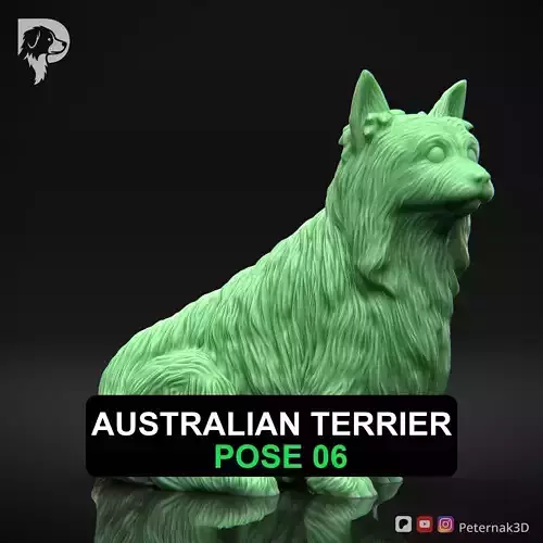 Dog 3D Print Model Australian Terrier Dog Pose 06 Ready STL