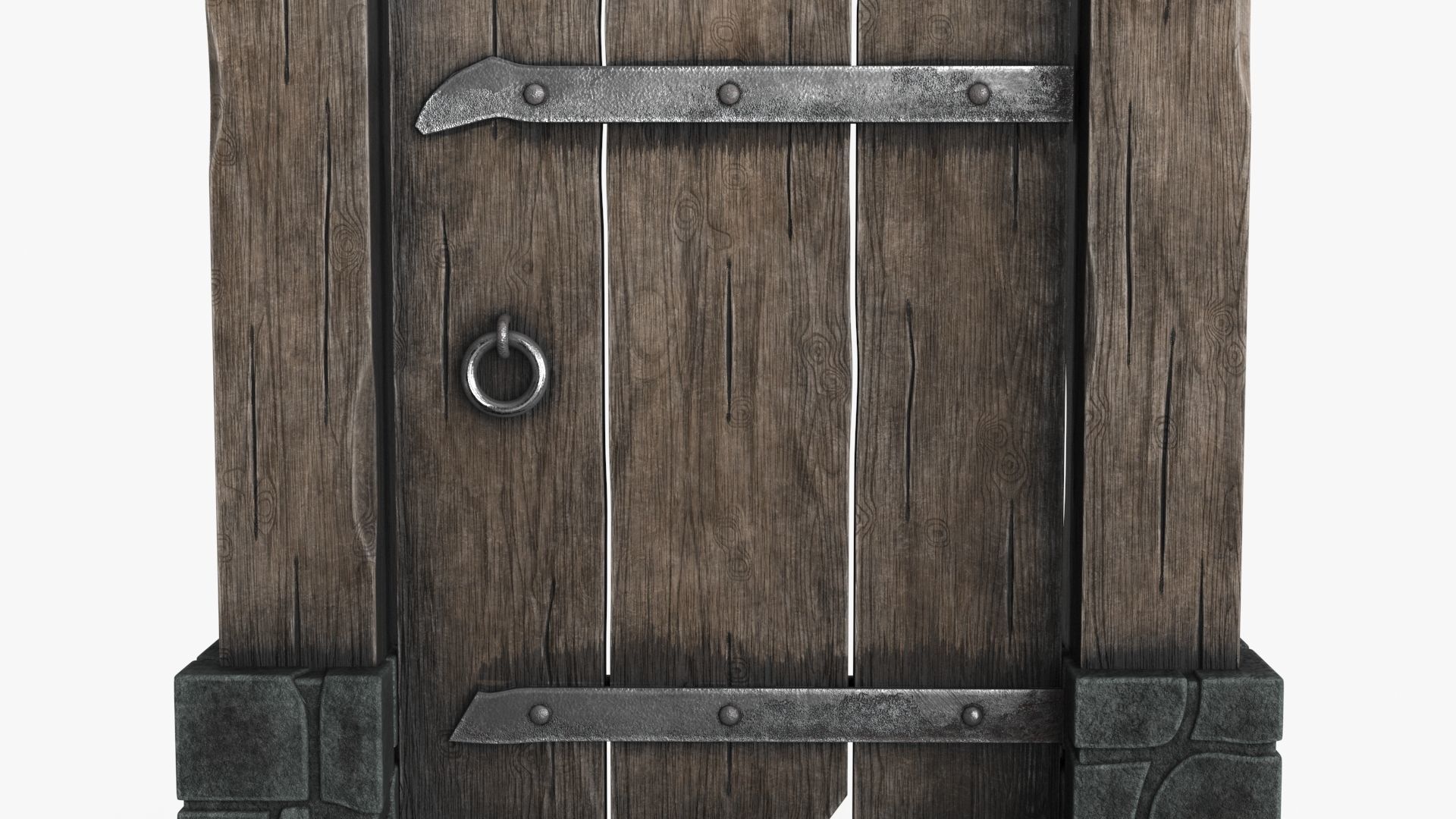 Old Wood Door v3 Low-poly 3D model_14