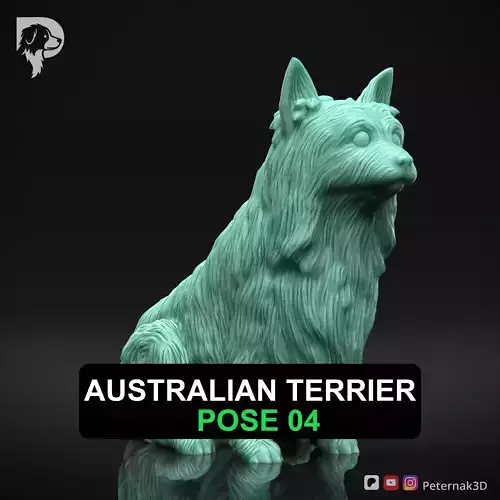 Dog 3D Print Model Australian Terrier Dog Pose 04 Ready STL