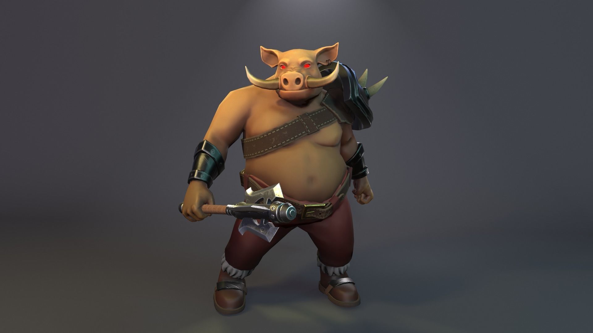 Pig warrior  low-poly 3D model Low-poly 3D model_2