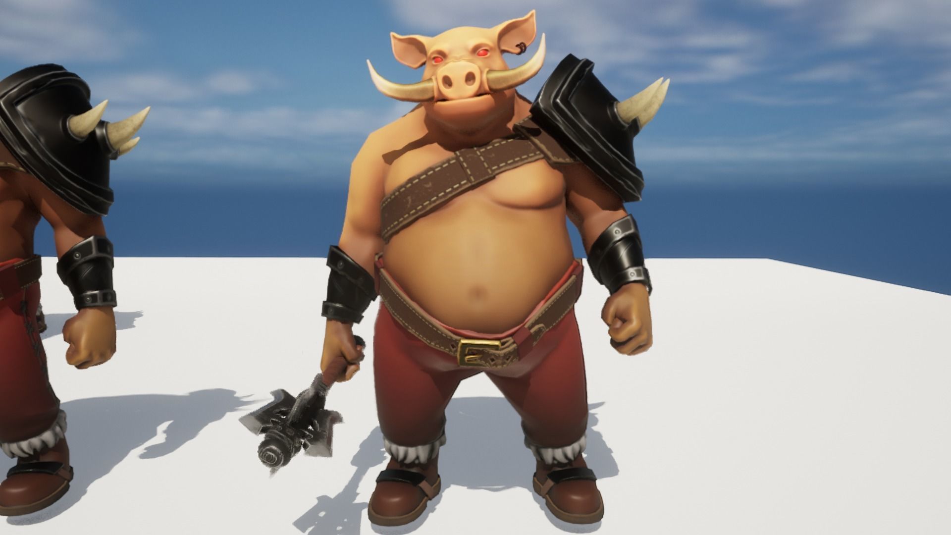 Pig warrior  low-poly 3D model Low-poly 3D model_3