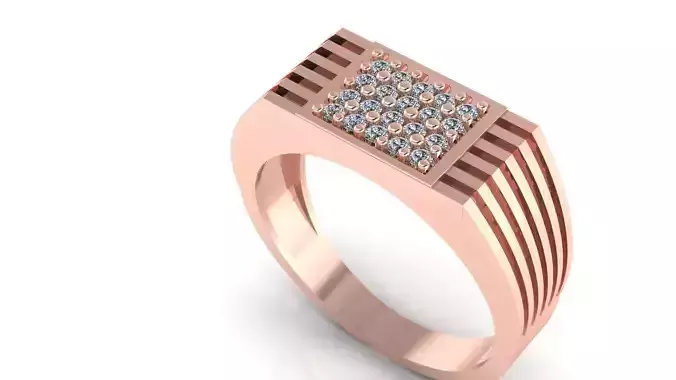 TOP TRENDING Men Groom Gents Diamond Ring 3dm stl obj mtl 3mf 