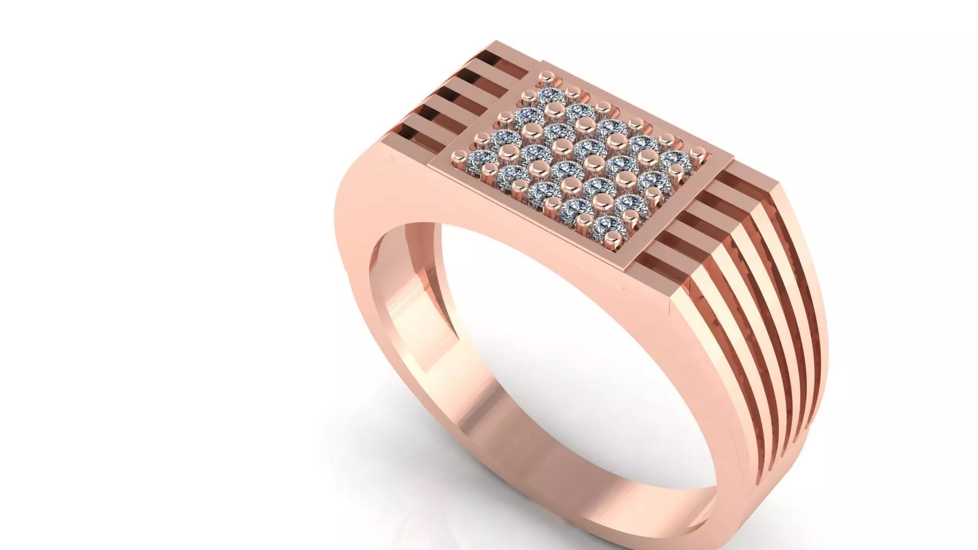 TOP TRENDING Men Groom Gents Diamond Ring 3dm stl obj mtl 3mf Free 3D print model