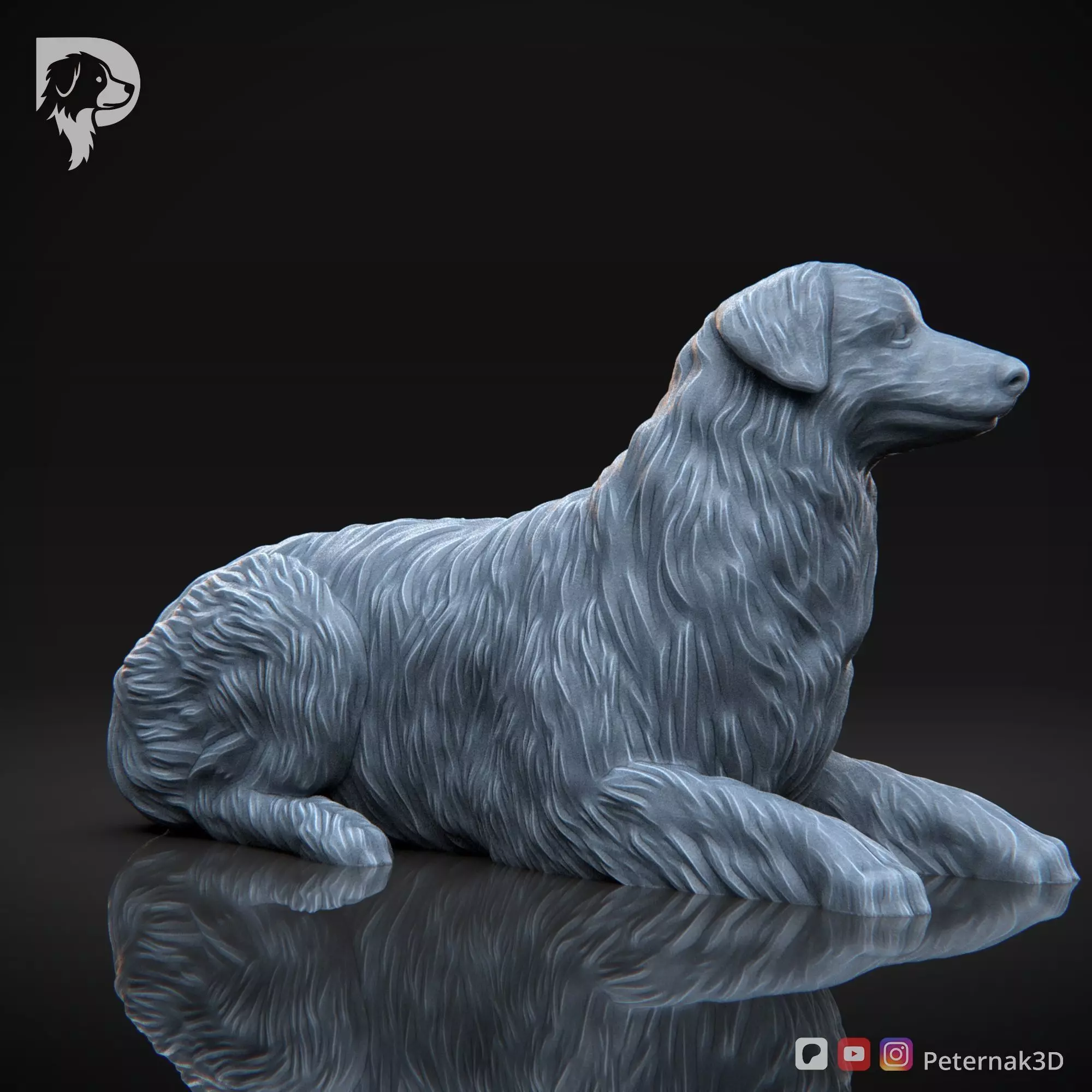 Dog 3D Print Model Australian Shepherd Dog Pose 08 Ready STL 3D print model_4