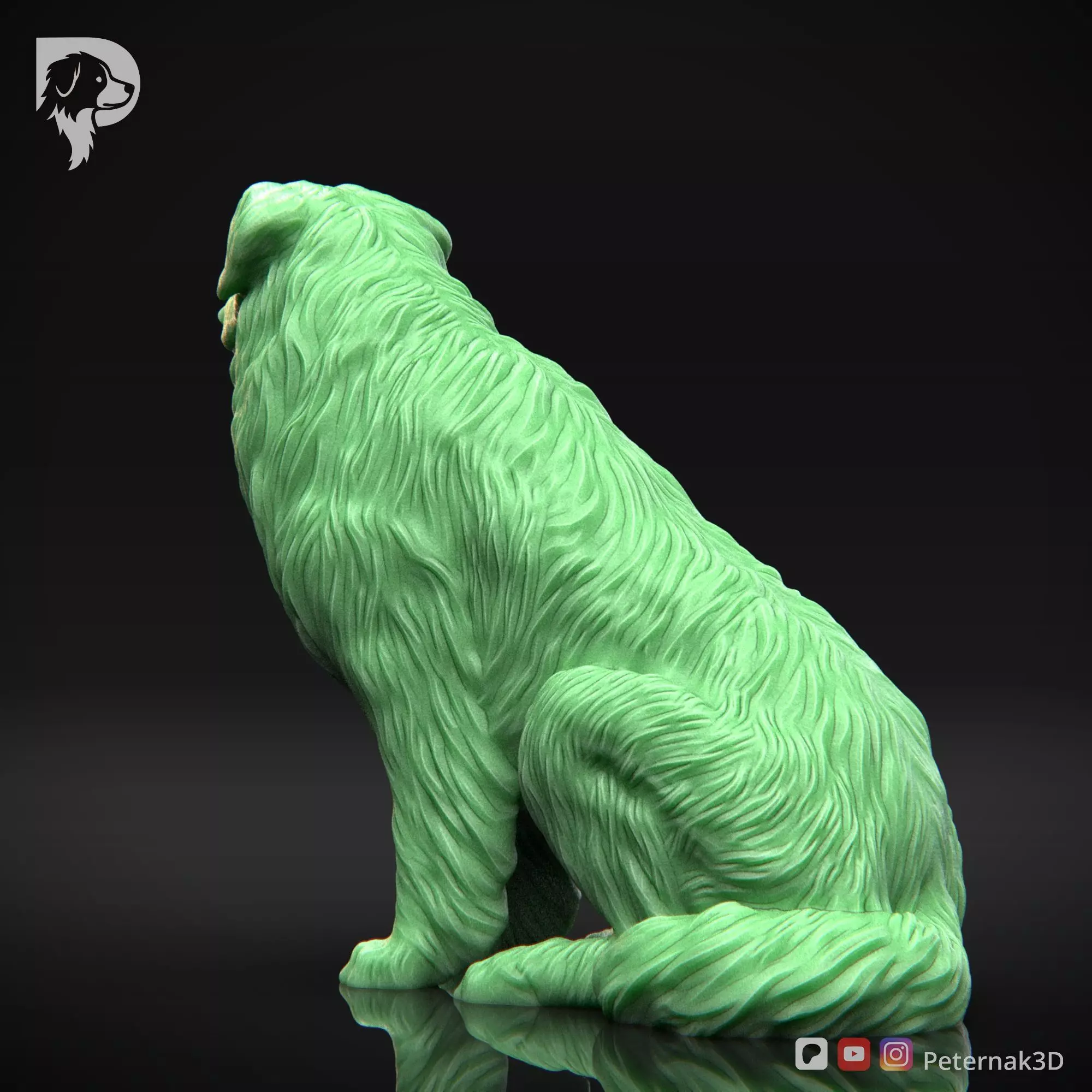 Dog 3D Print Model Australian Shepherd Dog Pose 06 Ready STL 3D print model_8