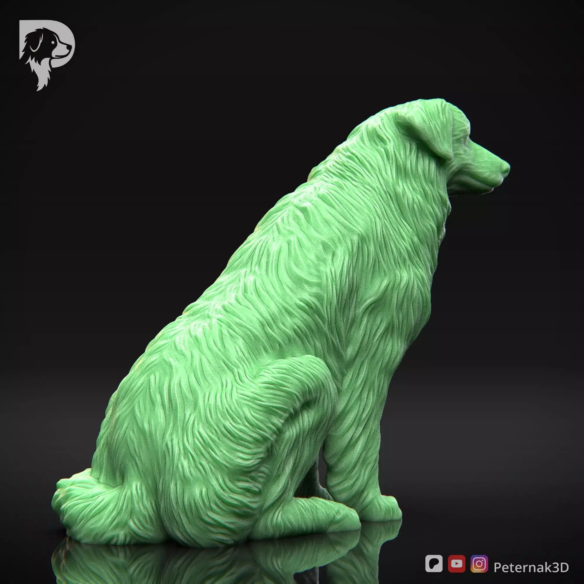 Dog 3D Print Model Australian Shepherd Dog Pose 06 Ready STL 3D print model_5
