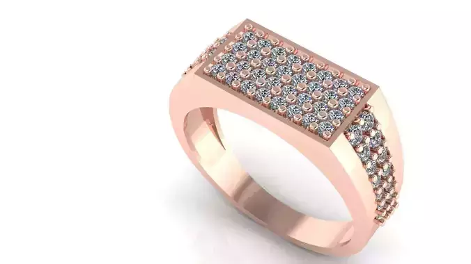 TOP QUALITY Men Groom Gents Diamond Ring 3dm stl obj mtl