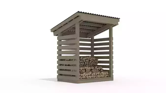 Firewood Shed - 4x6 - with Logs