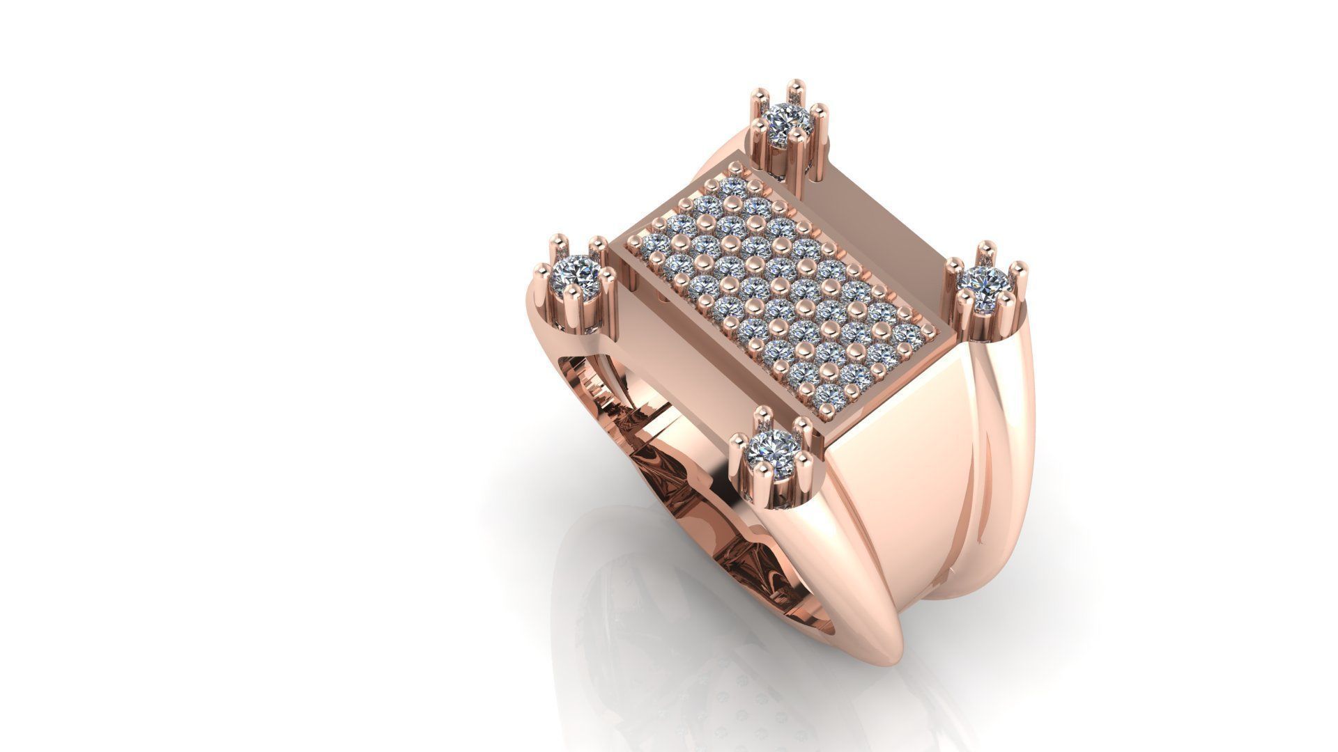 BEST UNIQUE Men Groom Gents Diamond Ring 3dm stl obj mtl 3mf 3D 3D print model_6