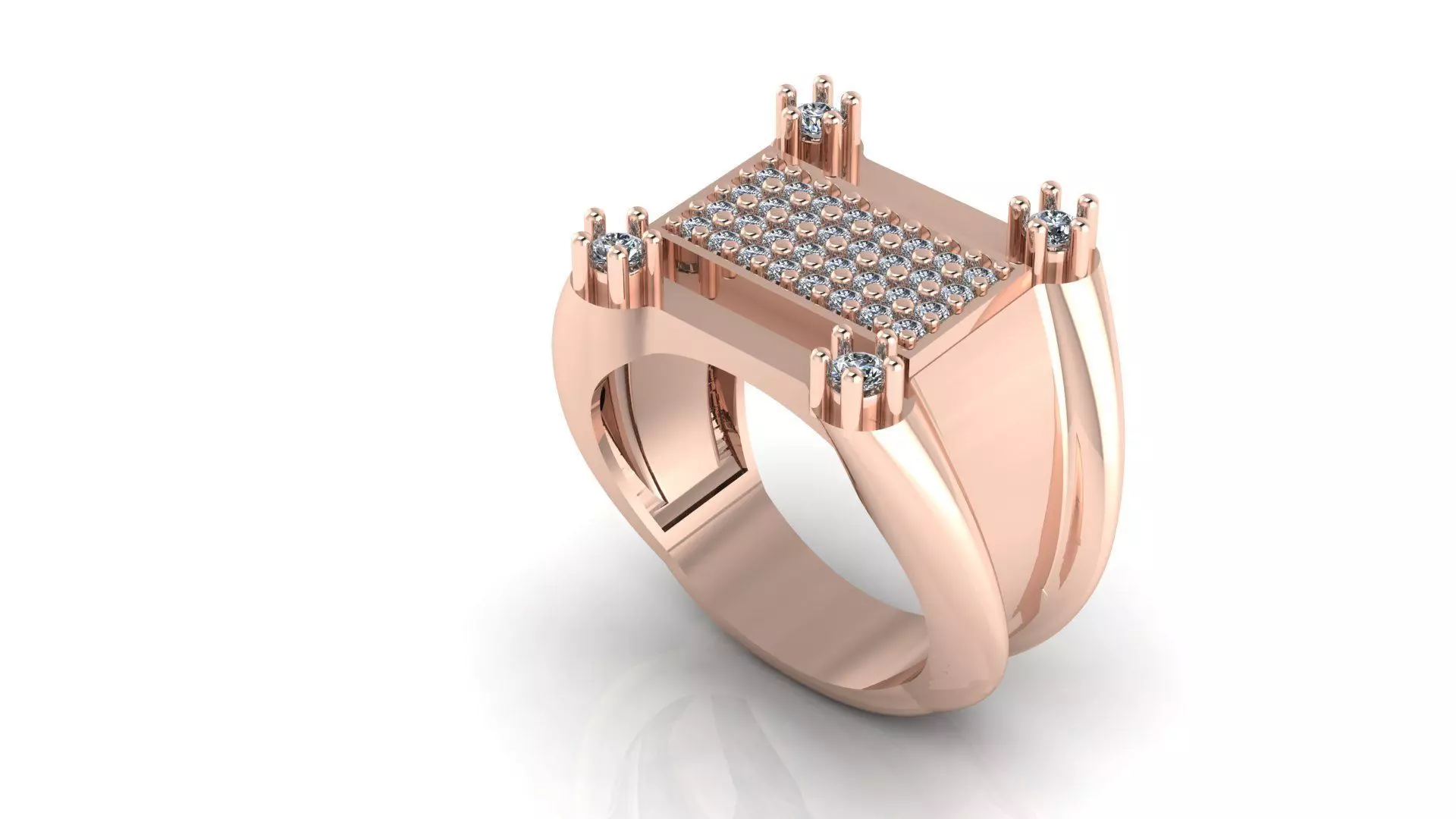 BEST UNIQUE Men Groom Gents Diamond Ring 3dm stl obj mtl 3mf 3D 3D print model_0