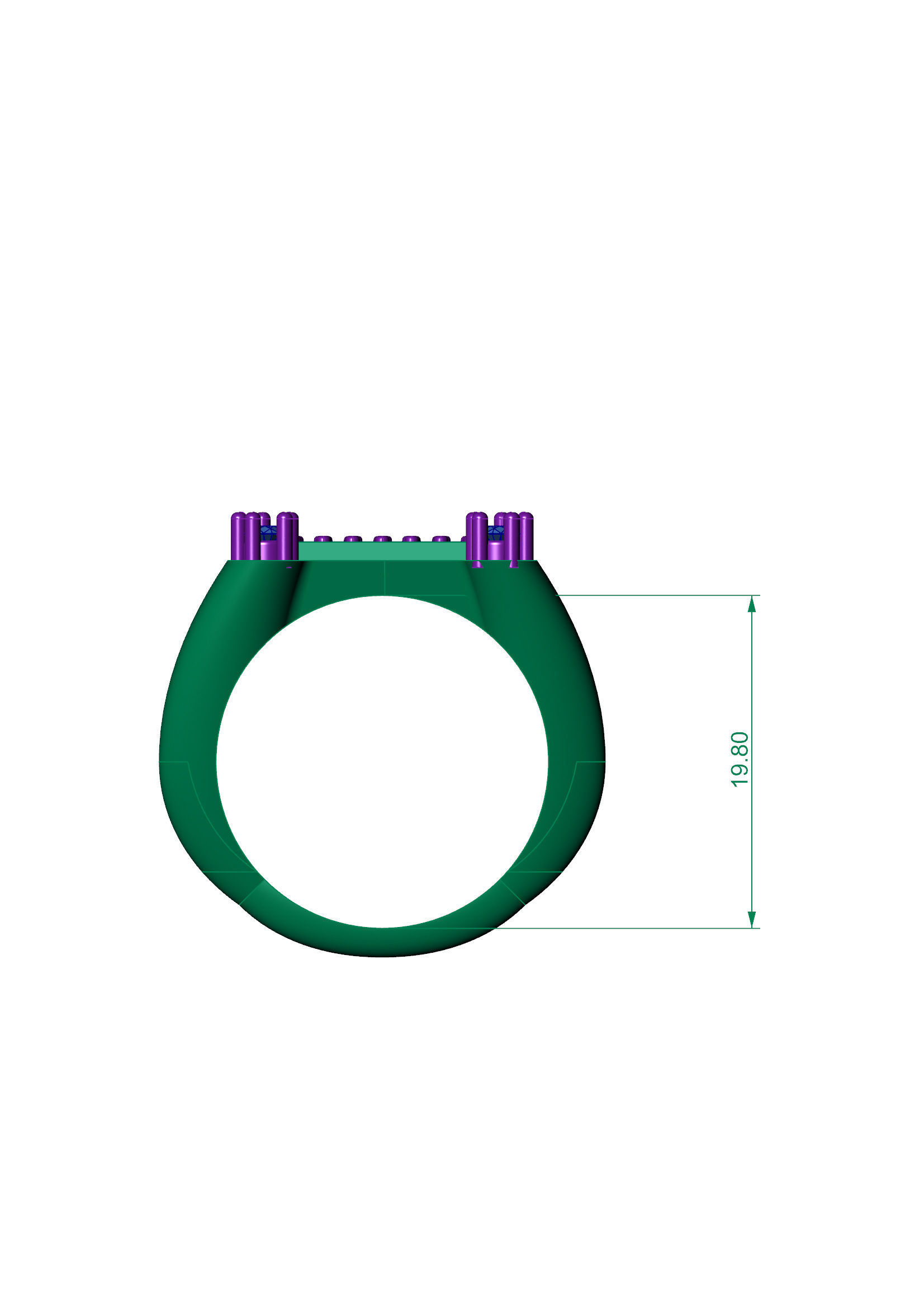 BEST UNIQUE Men Groom Gents Diamond Ring 3dm stl obj mtl 3mf 3D 3D print model_2